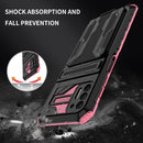 For Motorola Moto G Stylus 2021 Armor Card PC + TPU Shockproof Case with Card Slot & Invisible Holder(Pink)