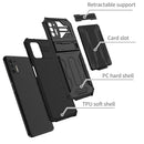 For Motorola Moto G Stylus 2021 Kickstand Armor Card Wallet Phone Case(Black)