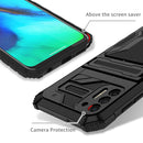 For Motorola Moto G Stylus 2021 Kickstand Armor Card Wallet Phone Case(Black)