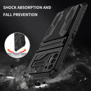 For Motorola Moto G Stylus 2021 Kickstand Armor Card Wallet Phone Case(Black)