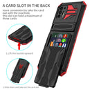 For Motorola Moto G Stylus 2021 Armor Card PC + TPU Shockproof Case with Card Slot & Invisible Holder(Red)