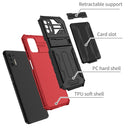 For Motorola Moto G Stylus 2021 Armor Card PC + TPU Shockproof Case with Card Slot & Invisible Holder(Red)