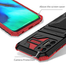 For Motorola Moto G Stylus 2021 Armor Card PC + TPU Shockproof Case with Card Slot & Invisible Holder(Red)