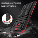 For Motorola Moto G Stylus 2021 Armor Card PC + TPU Shockproof Case with Card Slot & Invisible Holder(Red)