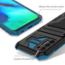 For Motorola Moto G Stylus 2021 Armor Card PC + TPU Shockproof Case with Card Slot & Invisible Holder(Blue)