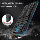For Motorola Moto G Stylus 2021 Armor Card PC + TPU Shockproof Case with Card Slot & Invisible Holder(Blue)