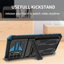 For Motorola Moto G Stylus 2021 Armor Card PC + TPU Shockproof Case with Card Slot & Invisible Holder(Blue)