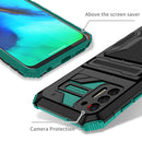 For Motorola Moto G Stylus 2021 Armor Card PC + TPU Shockproof Case with Card Slot & Invisible Holder(Dark Green)