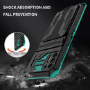 For Motorola Moto G Stylus 2021 Armor Card PC + TPU Shockproof Case with Card Slot & Invisible Holder(Dark Green)