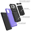 For Motorola Moto G Stylus 2021 Armor Card PC + TPU Shockproof Case with Card Slot & Invisible Holder(Purple)