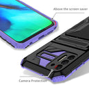 For Motorola Moto G Stylus 2021 Armor Card PC + TPU Shockproof Case with Card Slot & Invisible Holder(Purple)