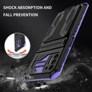 For Motorola Moto G Stylus 2021 Armor Card PC + TPU Shockproof Case with Card Slot & Invisible Holder(Purple)