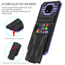 For Motorola Moto G Power 2021 Kickstand Armor Card Wallet Phone Case(Purple)