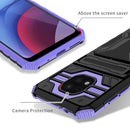 For Motorola Moto G Power 2021 Kickstand Armor Card Wallet Phone Case(Purple)