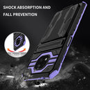For Motorola Moto G Power 2021 Kickstand Armor Card Wallet Phone Case(Purple)