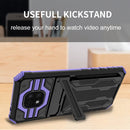 For Motorola Moto G Power 2021 Kickstand Armor Card Wallet Phone Case(Purple)