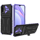 For Xiaomi Poco M3 / Redmi Note 9 4G Armor Card PC + TPU Shockproof Case with Card Slot & Invisible Holder(Purple)