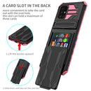 For Samsung Galaxy A31 / A51 Kickstand Armor Card Wallet Phone Case(Pink)