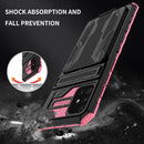 For Samsung Galaxy A31 / A51 Kickstand Armor Card Wallet Phone Case(Pink)