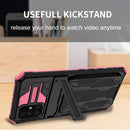 For Samsung Galaxy A31 / A51 Kickstand Armor Card Wallet Phone Case(Pink)