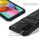 For Samsung Galaxy A31 / A51 Armor Card PC + TPU Shockproof Case with Card Slot & Invisible Holder(Black)