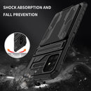 For Samsung Galaxy A31 / A51 Armor Card PC + TPU Shockproof Case with Card Slot & Invisible Holder(Black)