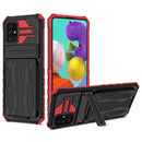 For Samsung Galaxy A31 / A51 Kickstand Armor Card Wallet Phone Case(Red)