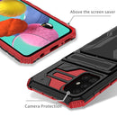 For Samsung Galaxy A31 / A51 Kickstand Armor Card Wallet Phone Case(Red)
