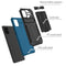 For Samsung Galaxy A31 / A51 Armor Card PC + TPU Shockproof Case with Card Slot & Invisible Holder(Blue)