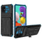 For Samsung Galaxy A31 / A51 Armor Card PC + TPU Shockproof Case with Card Slot & Invisible Holder(Blue)