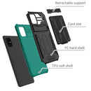 For Samsung Galaxy A31 / A51 Kickstand Armor Card Wallet Phone Case(Dark Green)