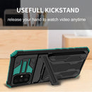 For Samsung Galaxy A31 / A51 Kickstand Armor Card Wallet Phone Case(Dark Green)