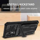 For Samsung Galaxy A52 5G / 4G Armor Card PC + TPU Shockproof Case with Card Slot & Invisible Holder(Black)