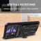 For Samsung Galaxy A52 5G / 4G Armor Card PC + TPU Shockproof Case with Card Slot & Invisible Holder(Purple)