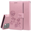Rose Embossed Horizontal Flip PU Leather Case with Holder & Card Slots & Wallet For iPhone 13 mini(Rose Gold)