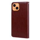 Rose Embossed Horizontal Flip PU Leather Case with Holder & Card Slots & Wallet For iPhone 13(Brown)