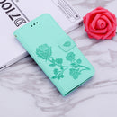 Rose Embossed Horizontal Flip PU Leather Case with Holder & Card Slots & Wallet For iPhone 13(Green)