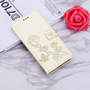 Rose Embossed Horizontal Flip PU Leather Case with Holder & Card Slots & Wallet For iPhone 13 Pro(Gold)