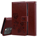 Rose Embossed Horizontal Flip PU Leather Case with Holder & Card Slots & Wallet For iPhone 13 Pro(Brown)