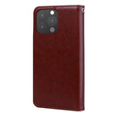Rose Embossed Horizontal Flip PU Leather Case with Holder & Card Slots & Wallet For iPhone 13 Pro(Brown)