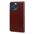 Rose Embossed Horizontal Flip PU Leather Case with Holder & Card Slots & Wallet For iPhone 13 Pro Max(Brown)