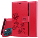 Rose Embossed Horizontal Flip PU Leather Case with Holder & Card Slots & Wallet For iPhone 13 Pro Max(Red)