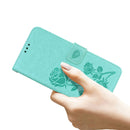 Rose Embossed Horizontal Flip PU Leather Case with Holder & Card Slots & Wallet For iPhone 13 Pro Max(Green)