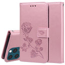 Rose Embossed Horizontal Flip PU Leather Case with Holder & Card Slots & Wallet For iPhone 13 Pro Max(Rose Gold)