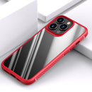 MG Series Carbon Fiber TPU + Clear PC Four-corner Airbag Shockproof Case For iPhone 13 Pro Max(Red)