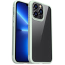 MG Series Carbon Fiber TPU + Clear PC Four-corner Airbag Shockproof Case For iPhone 13 Pro Max(Green)