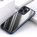 MG Series Carbon Fiber TPU + Clear PC Four-corner Airbag Shockproof Case For iPhone 13 Pro Max(Blue)
