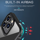 MG Series Carbon Fiber TPU + Clear PC Four-corner Airbag Shockproof Case For iPhone 13 Pro Max(Blue)
