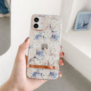 High Translucent Electroplating Flower Pattern TPU + PC Shockproof Case For iPhone 13(Cherry Blossoms)