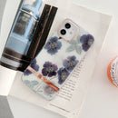 High Translucent Electroplating Flower Pattern TPU + PC Shockproof Case For iPhone 13(Cineraria)